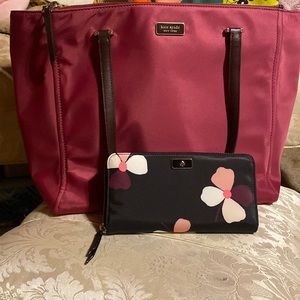 Kate Spade Large tote shoulder bag and matching wallet